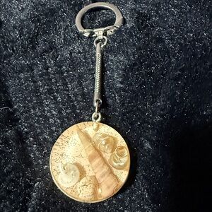Seashell Resign  Keychain with Gold Accents